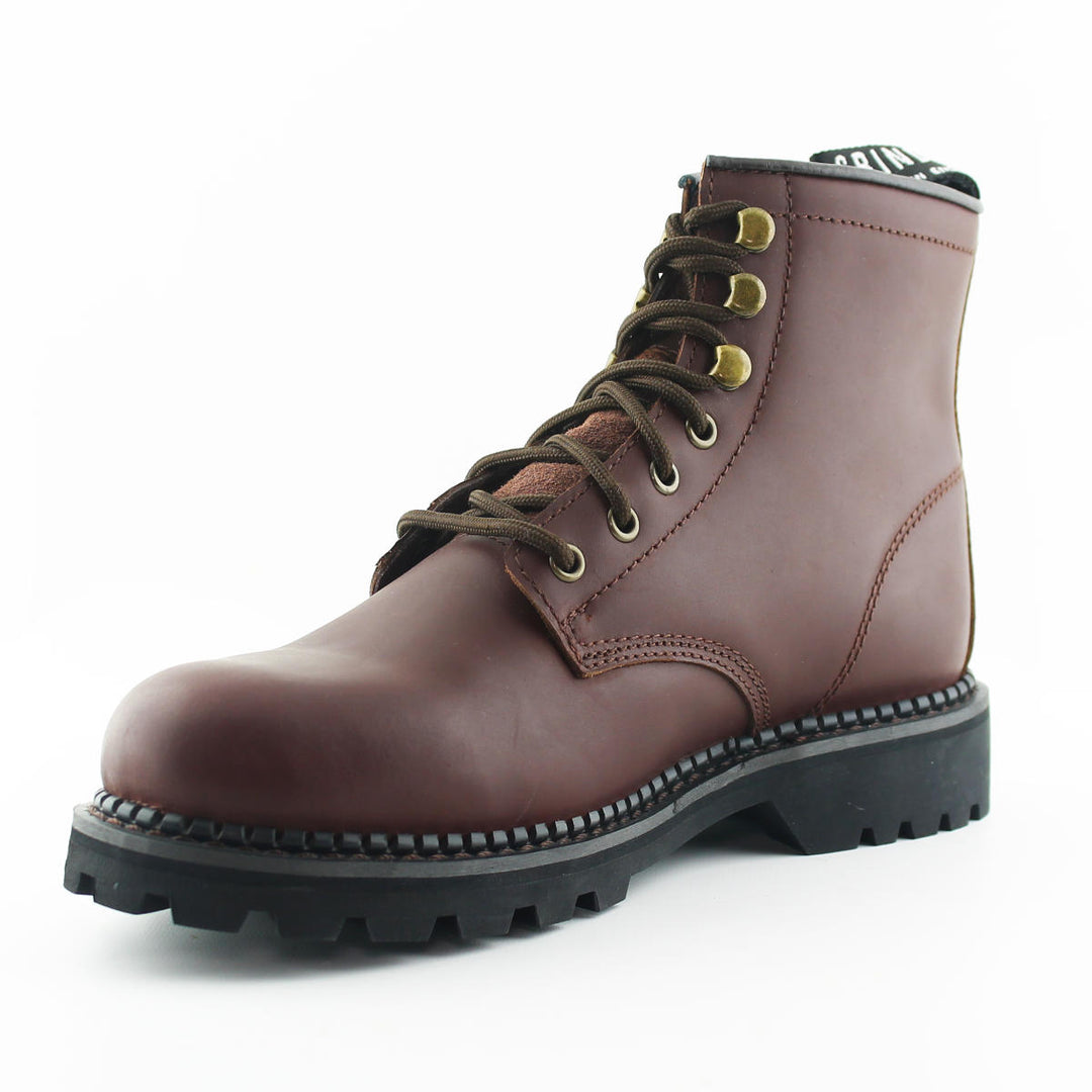 Grinders KESTREL Black Brown Leather Safety Steel Cap Lace Up Combat Boots