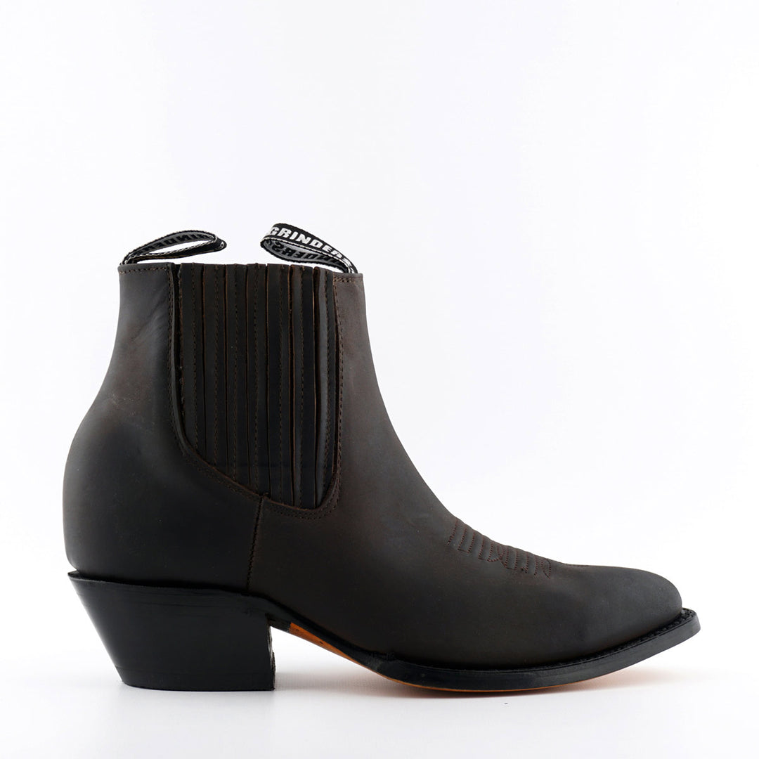 Grinders MAVERICK New Short Ankle Cowboy Western Rock Boots Black Brown Leather