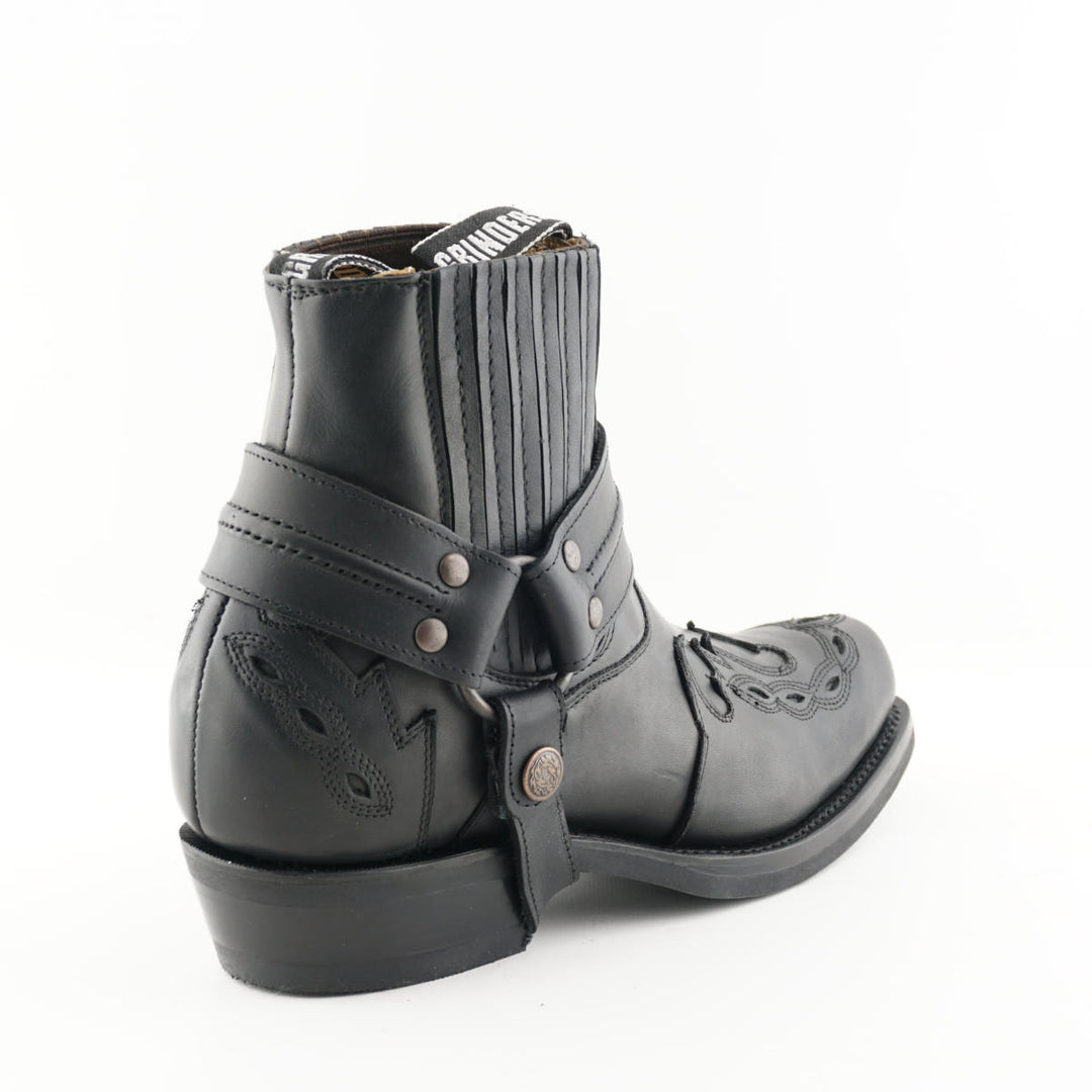 Grinders MONTANA New Black Rock Leather Low Ankle Boots Western Biker Cowboy