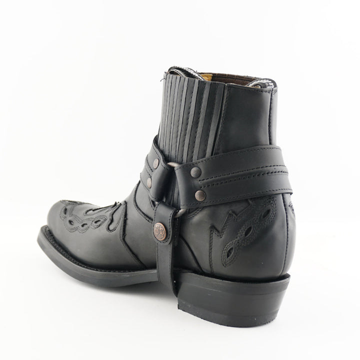 Grinders MONTANA New Black Rock Leather Low Ankle Boots Western Biker Cowboy