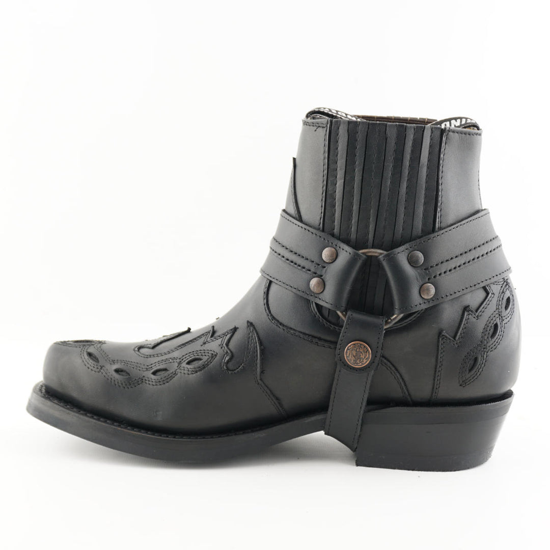 Grinders MONTANA New Black Rock Leather Low Ankle Boots Western Biker Cowboy