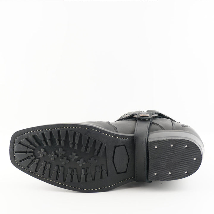 Grinders MONTANA New Black Rock Leather Low Ankle Boots Western Biker Cowboy