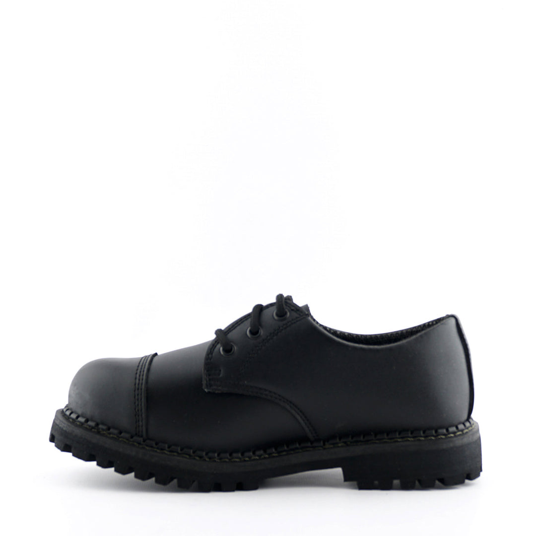 Grinders REGENT New Steel Toe Cap Rock Lace Up Shoes Black Leather