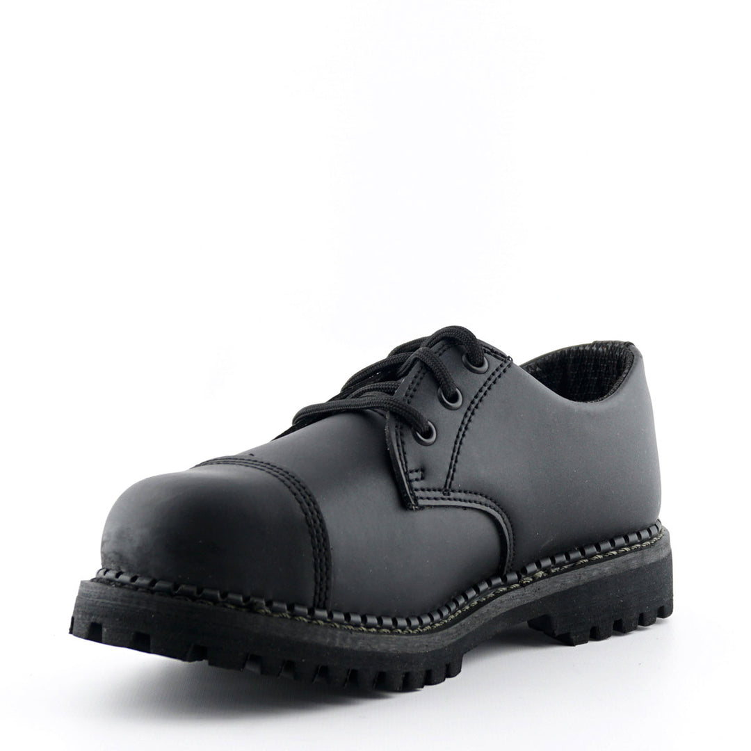 Grinders REGENT New Steel Toe Cap Rock Lace Up Shoes Black Leather