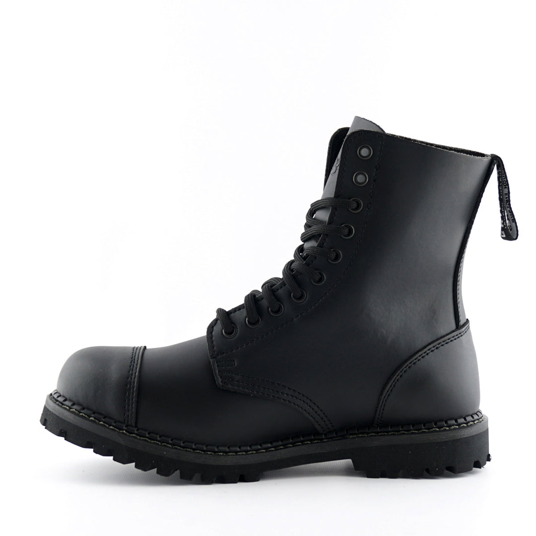 Grinders STAG 10 Eyelet New Steel Toe Cap Boots Rock Black Leather