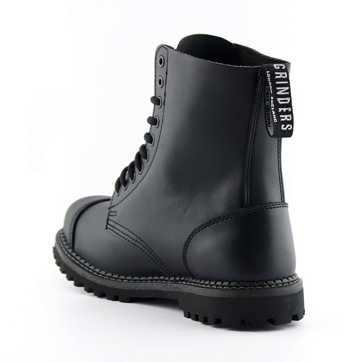 Grinders STAG 10 Eyelet New Steel Toe Cap Boots Rock Black Leather