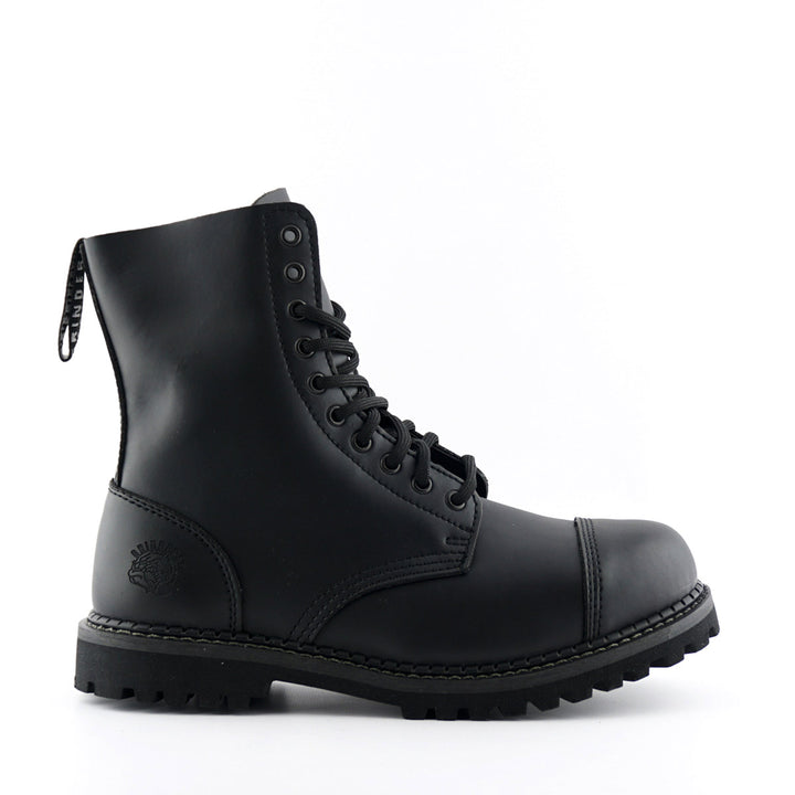 Grinders STAG 10 Eyelet New Steel Toe Cap Boots Rock Black Leather
