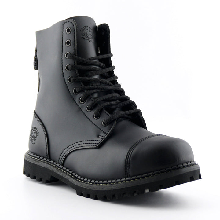 Grinders STAG 10 Eyelet New Steel Toe Cap Boots Rock Black Leather