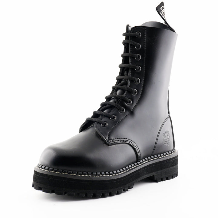 Grinders TAYLOR 10 Eyelet New Steel Toe Cap Boots Rock Boots Black