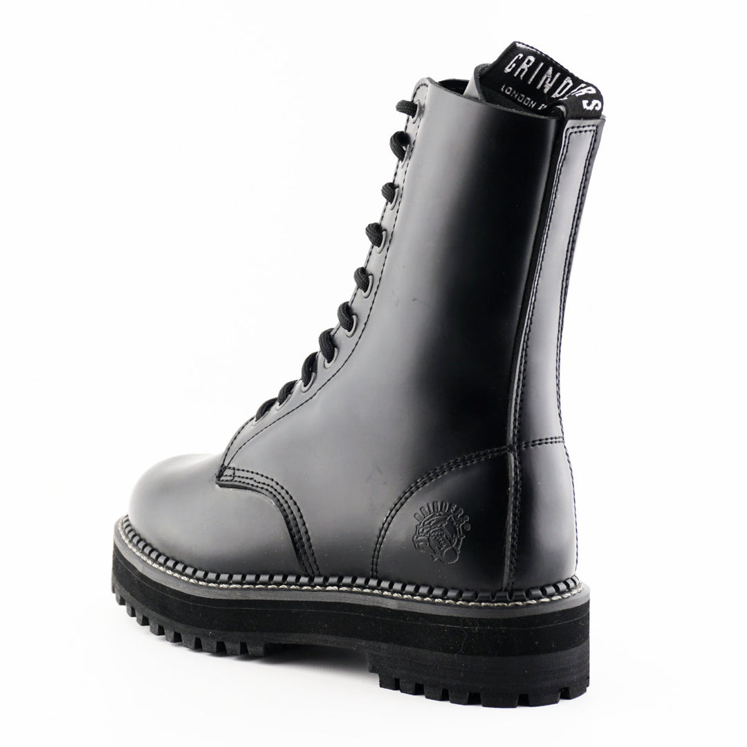 Grinders TAYLOR 10 Eyelet New Steel Toe Cap Boots Rock Boots Black