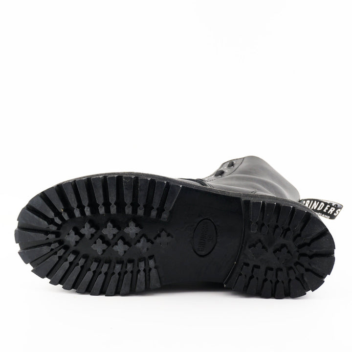 Grinders ZIP & LACE New 8 Eyelet Rock Boots Black Leather